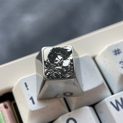 1U Titanium Alloy Artisan Keycaps Precision Pointillism for Mechanical Keyboard -Viper
